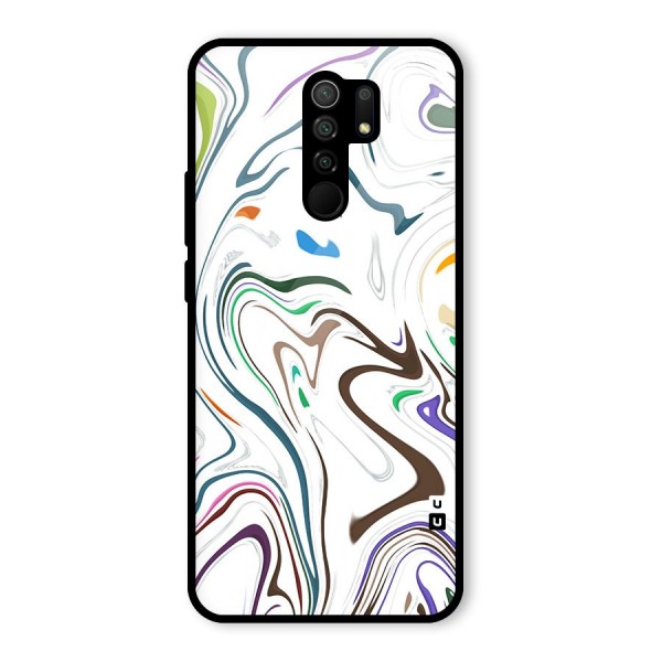 Marbled Printed Art Glass Back Case for Redmi 9 Prime