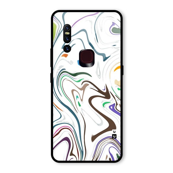 Marbled Printed Art Glass Back Case for Vivo V15