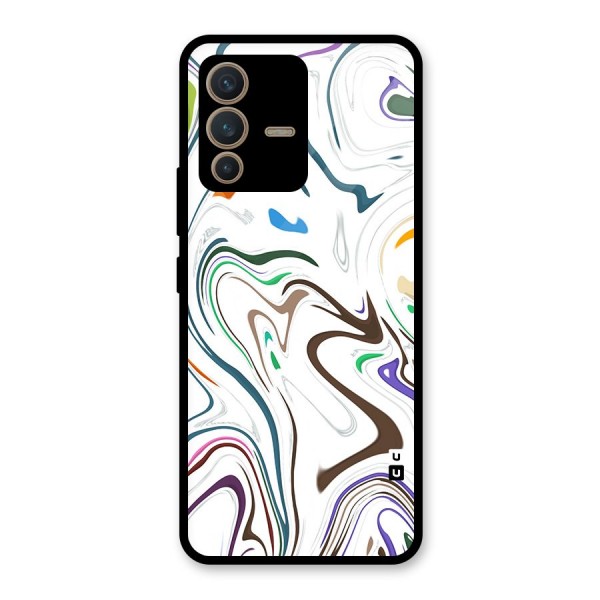 Marbled Printed Art Glass Back Case for Vivo V23 5G