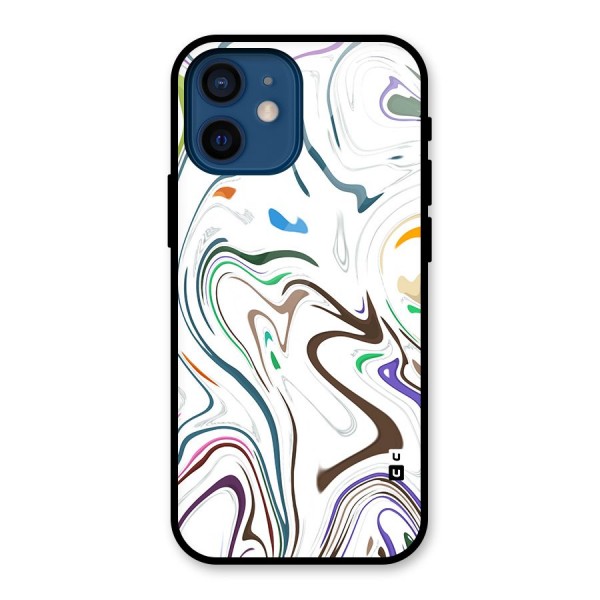 Marbled Printed Art Glass Back Case for iPhone 12 Mini