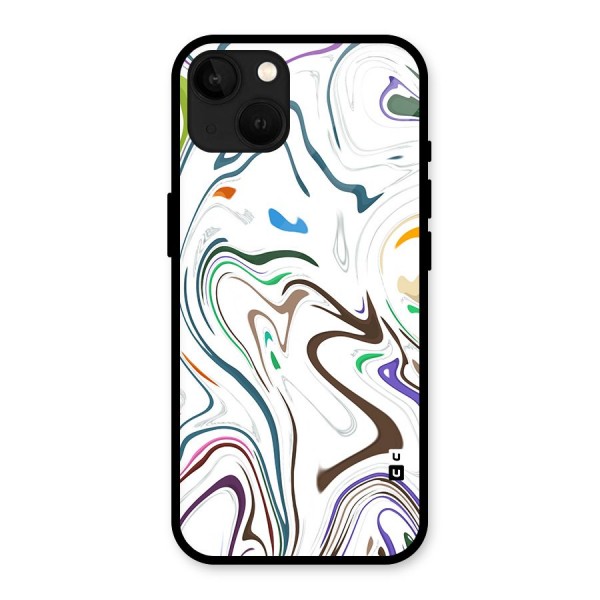 Marbled Printed Art Glass Back Case for iPhone 13