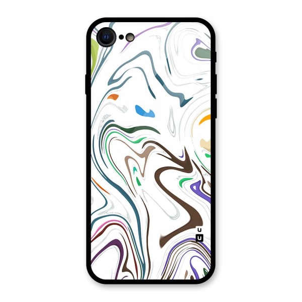 Marbled Printed Art Glass Back Case for iPhone 8