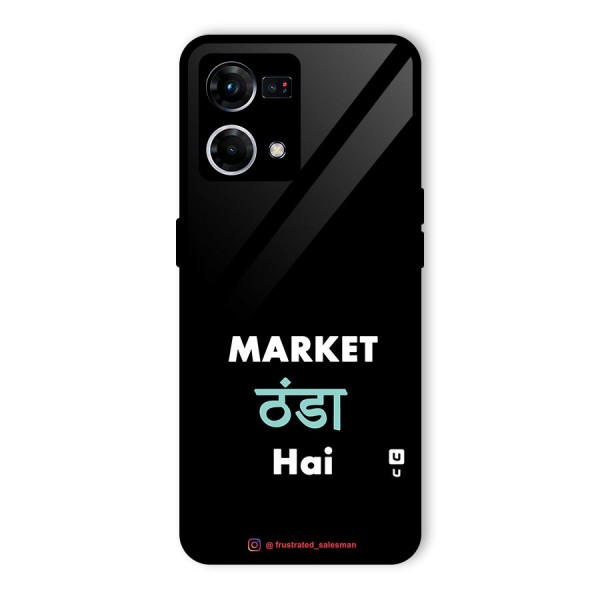Market Thanda Hai Black Glass Back Case for Oppo F21 Pro 4G