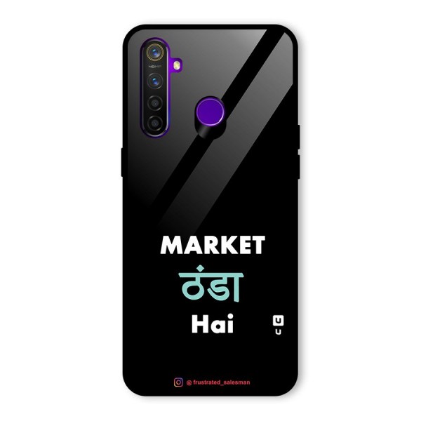 Market Thanda Hai Black Glass Back Case for Realme 5 Pro