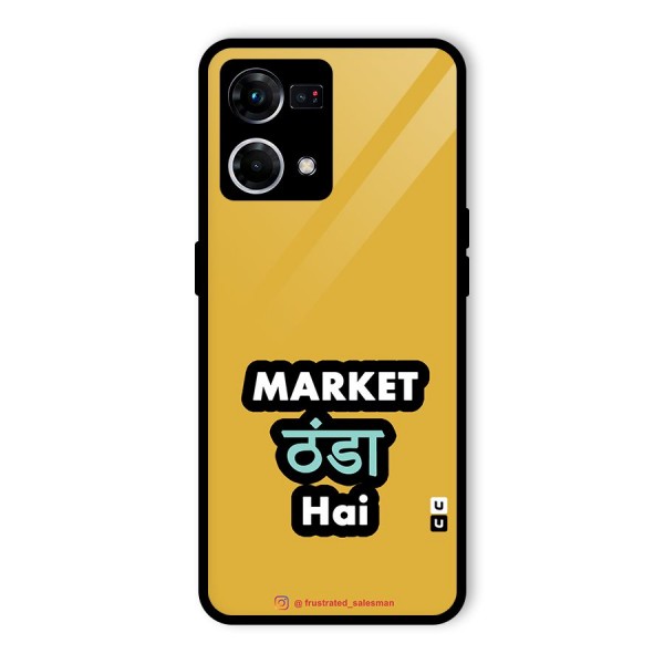 Market Thanda Hai Mustard Yellow Glass Back Case for Oppo F21 Pro 4G