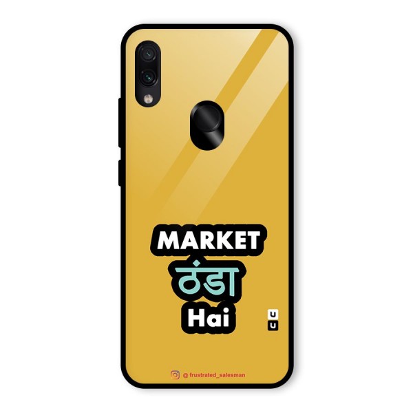 Market Thanda Hai Mustard Yellow Glass Back Case for Redmi Note 7S