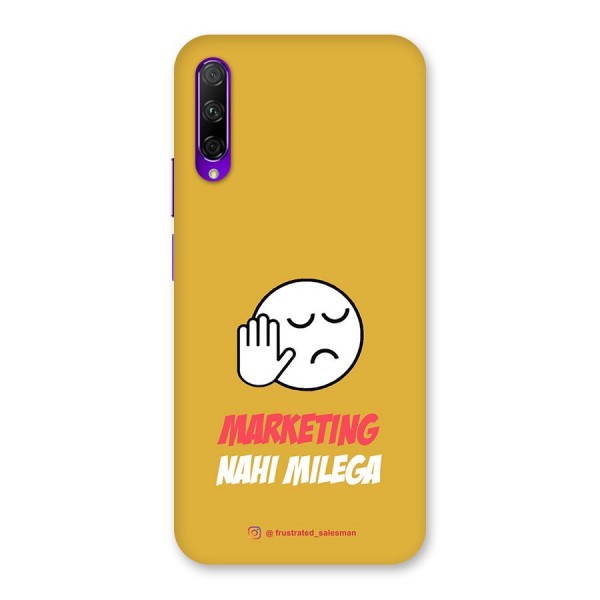 Marketing Nahi Milega Mustard Yellow Back Case for Honor 9X Pro