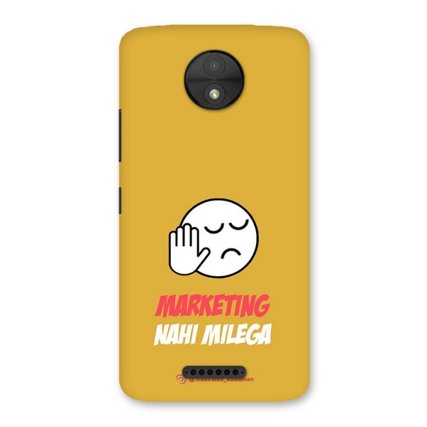 Marketing Nahi Milega Mustard Yellow Back Case for Moto C