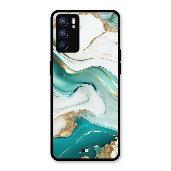 Marvelous Marble Glass Back Case for Oppo Reno6 5G