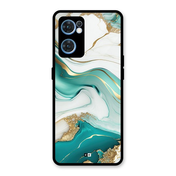 Marvelous Marble Glass Back Case for Oppo Reno7 5G