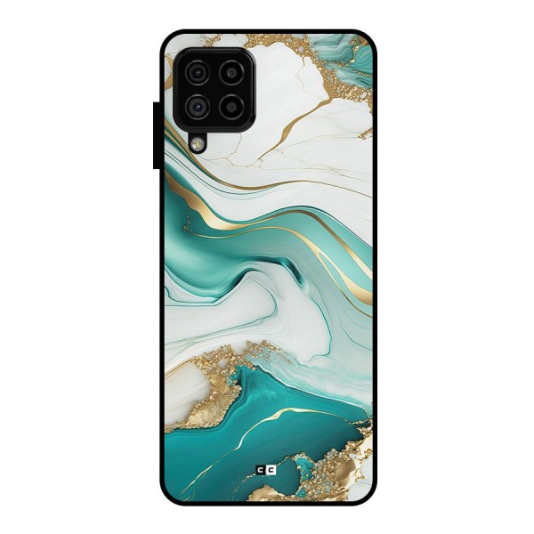 Marvelous Marble Metal Back Case for Galaxy A22 4G