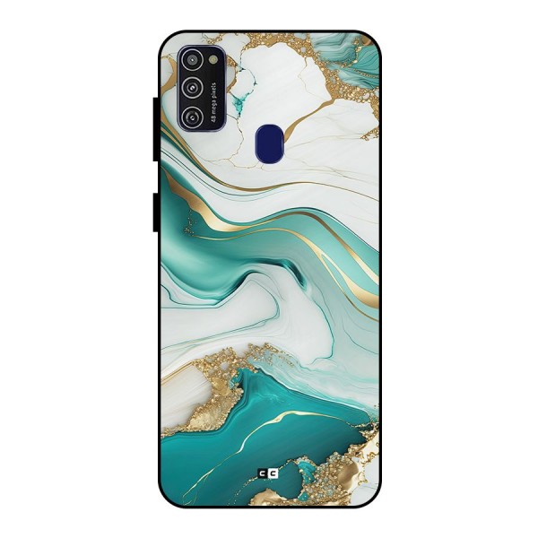 Marvelous Marble Metal Back Case for Galaxy M30s