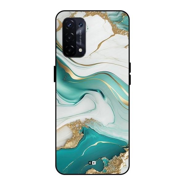 Marvelous Marble Metal Back Case for Oppo A74 5G