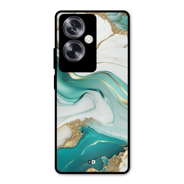 Marvelous Marble Metal Back Case for Oppo A79 5G