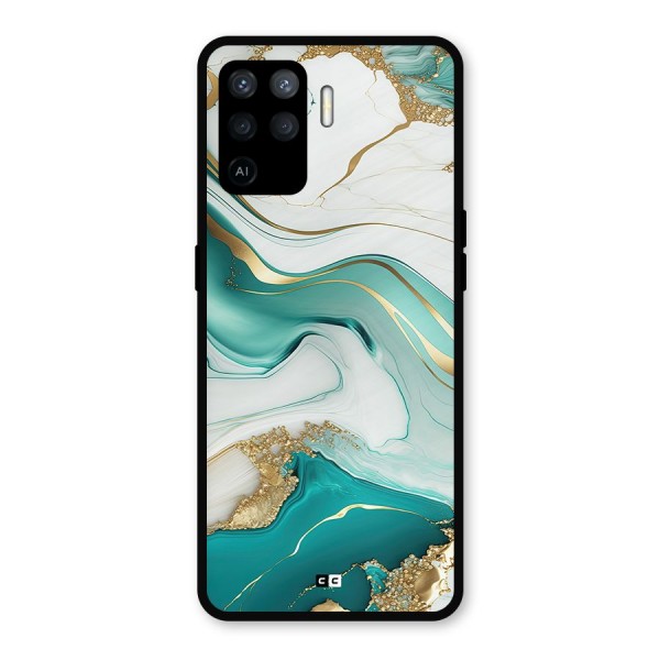 Marvelous Marble Metal Back Case for Oppo F19 Pro