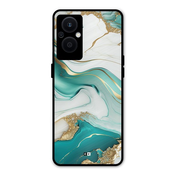 Marvelous Marble Metal Back Case for Oppo F21 Pro 5G