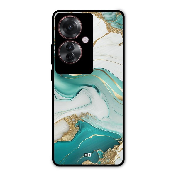 Marvelous Marble Metal Back Case for Oppo F25 Pro