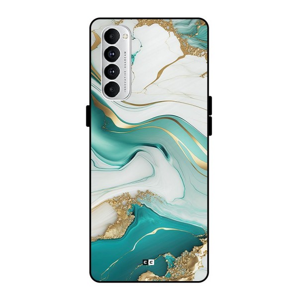 Marvelous Marble Metal Back Case for Oppo Reno4 Pro