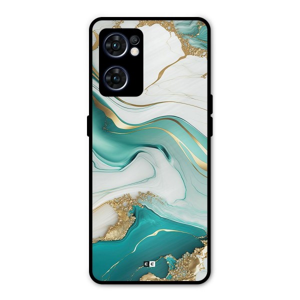 Marvelous Marble Metal Back Case for Oppo Reno7 5G