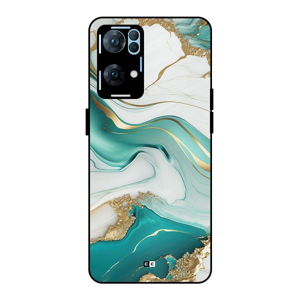 Marvelous Marble Metal Back Case for Oppo Reno7 Pro 5G