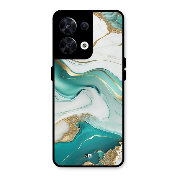 Marvelous Marble Metal Back Case for Oppo Reno8 5G