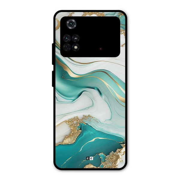 Marvelous Marble Metal Back Case for Poco M4 Pro 4G