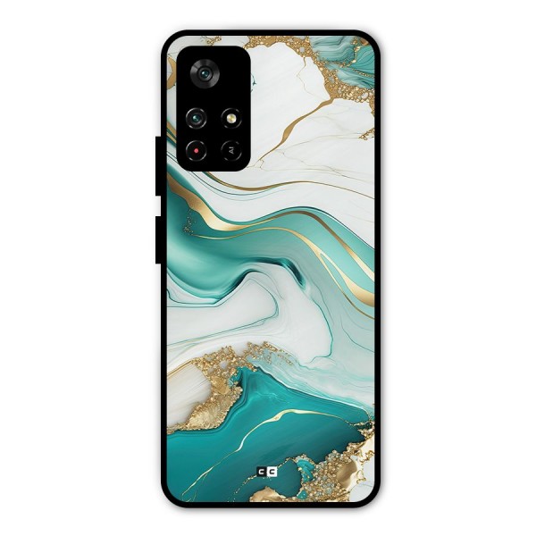 Marvelous Marble Metal Back Case for Poco M4 Pro 5G