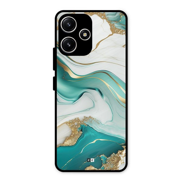 Marvelous Marble Metal Back Case for Poco M6 Pro