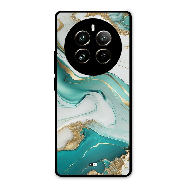 Marvelous Marble Metal Back Case for Realme 12 Pro