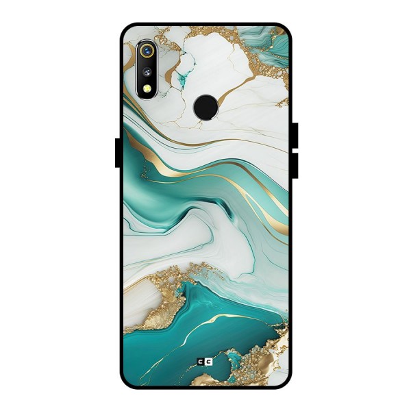 Marvelous Marble Metal Back Case for Realme 3