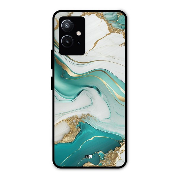 Marvelous Marble Metal Back Case for Vivo T1 5G