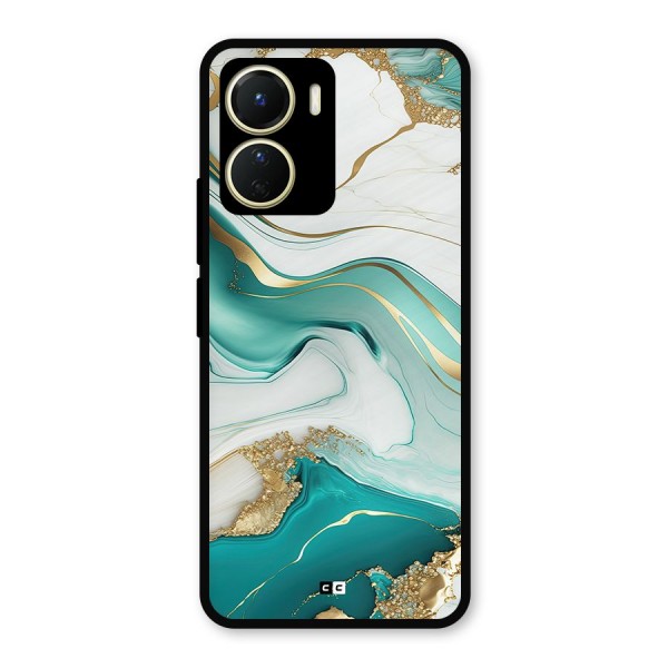 Marvelous Marble Metal Back Case for Vivo T2x