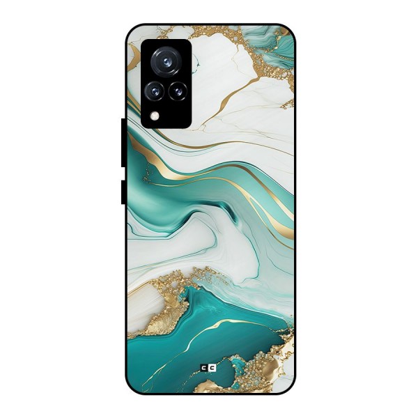 Marvelous Marble Metal Back Case for Vivo V21 5G