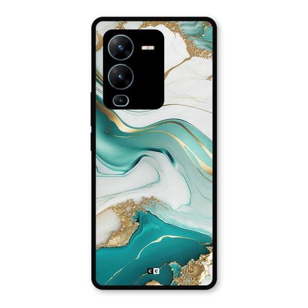 Marvelous Marble Metal Back Case for Vivo V25 Pro