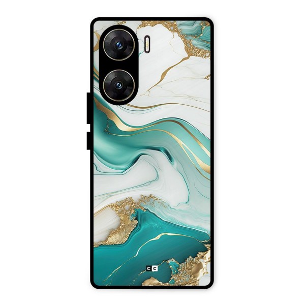 Marvelous Marble Metal Back Case for Vivo V29e