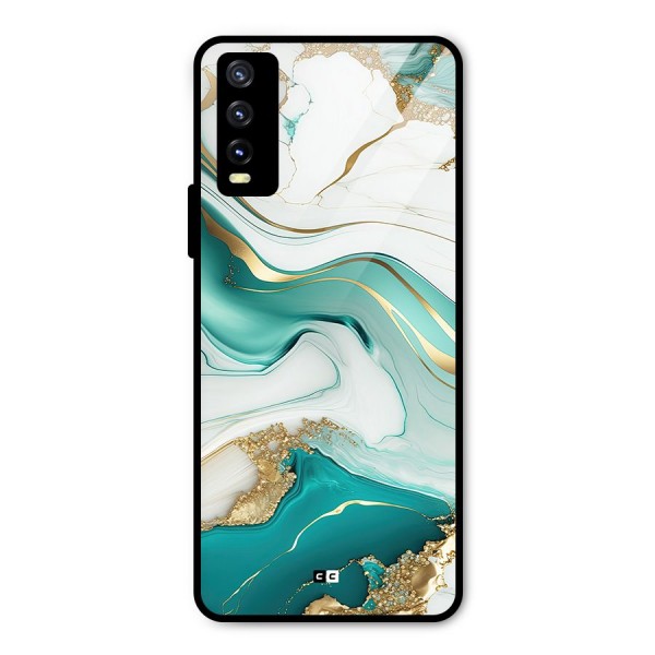 Marvelous Marble Metal Back Case for Vivo Y20 2021