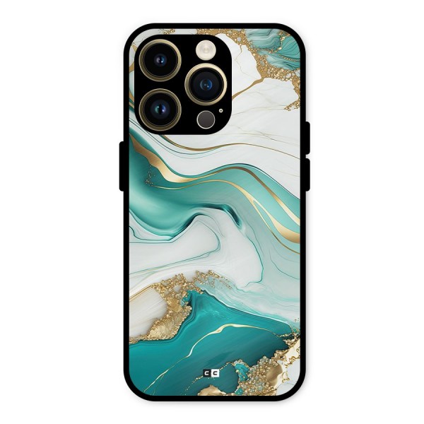 Marvelous Marble Metal Back Case for iPhone 14 Pro