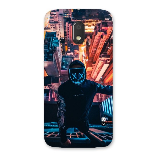 Mask Guy Climbing Building Back Case for Moto E3 Power