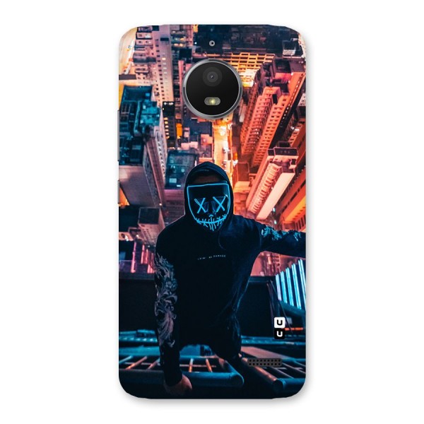 Mask Guy Climbing Building Back Case for Moto E4