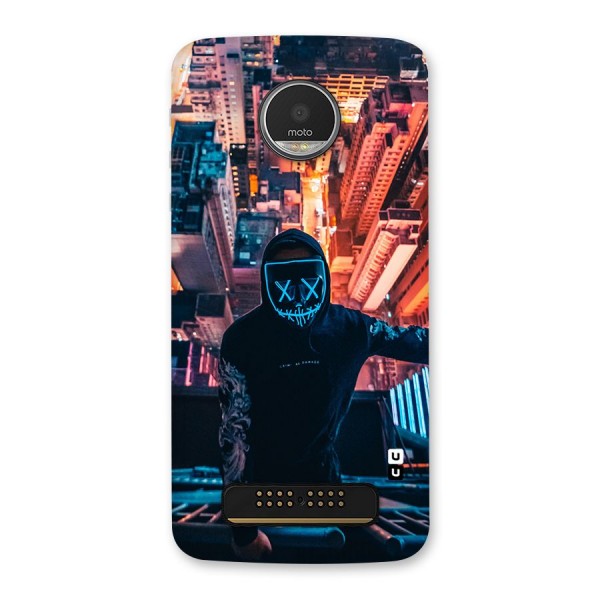 Mask Guy Climbing Building Back Case for Moto Z Play