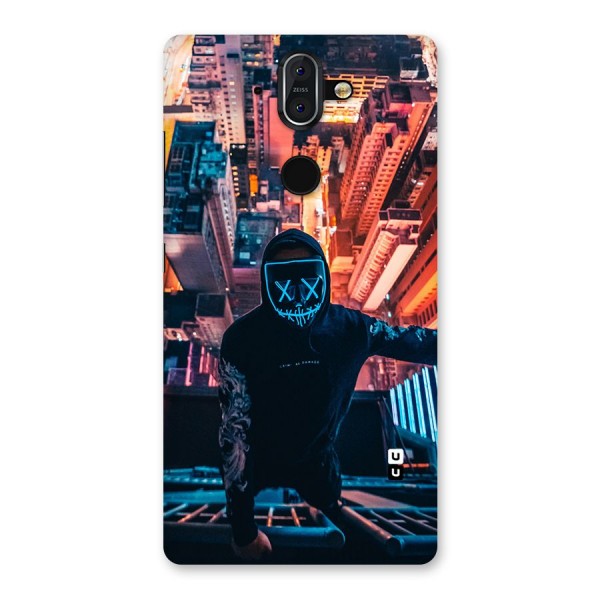 Mask Guy Climbing Building Back Case for Nokia 8 Sirocco