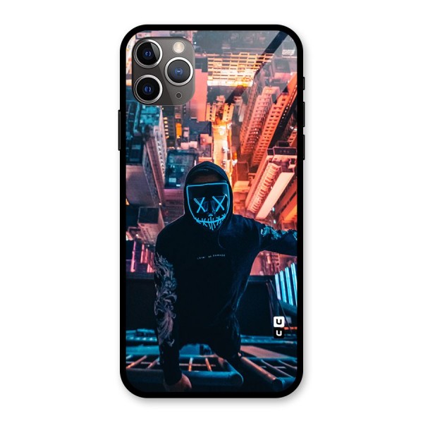 Mask Guy Climbing Building Glass Back Case for iPhone 11 Pro Max