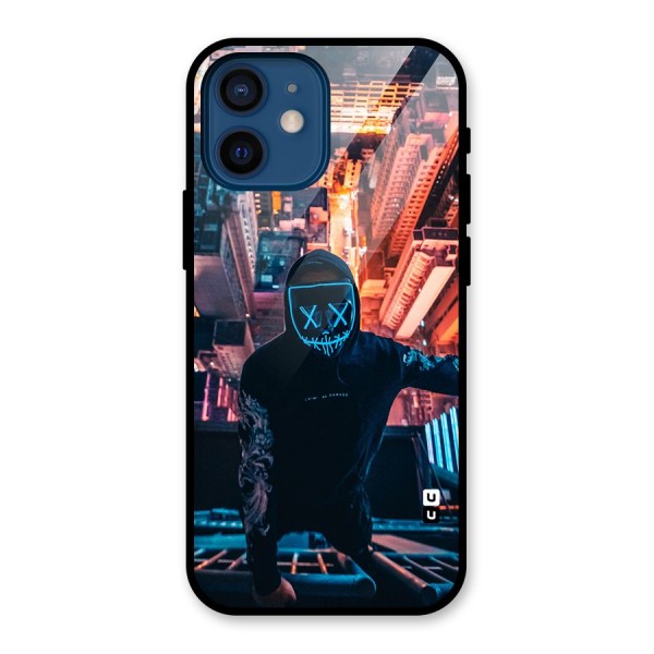 Mask Guy Climbing Building Glass Back Case for iPhone 12 Mini