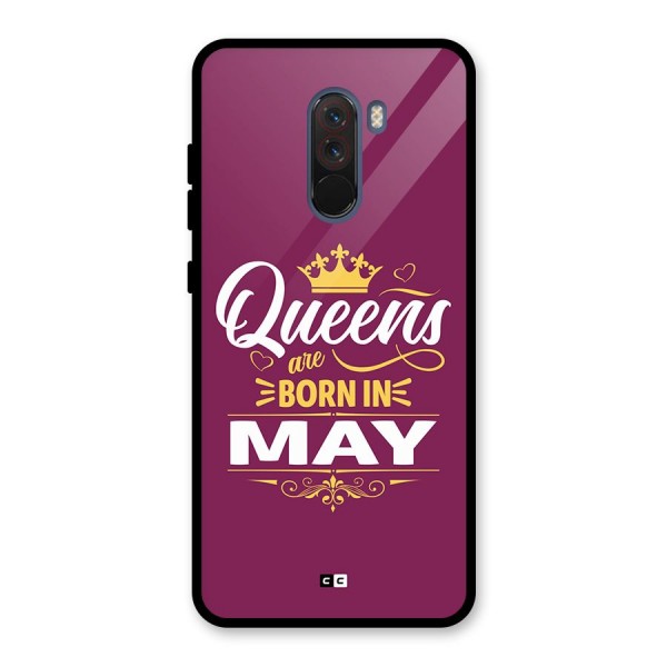 May Born Queens Glass Back Case for Poco F1