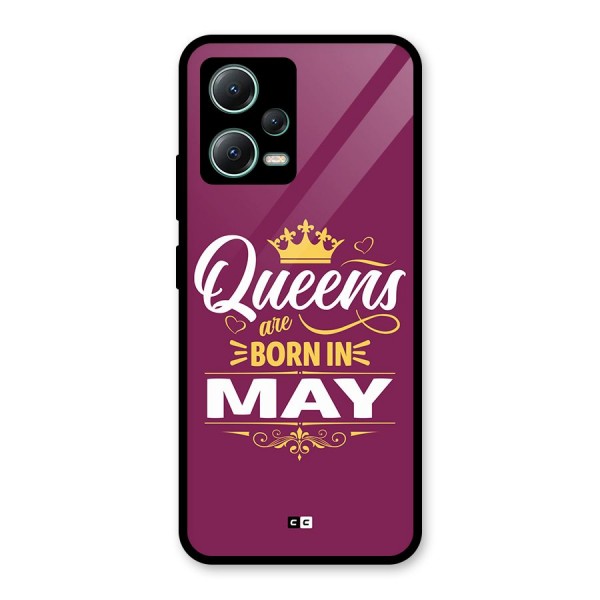 May Born Queens Glass Back Case for Poco X5