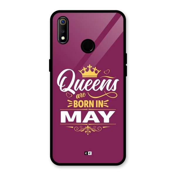 May Born Queens Glass Back Case for Realme 3