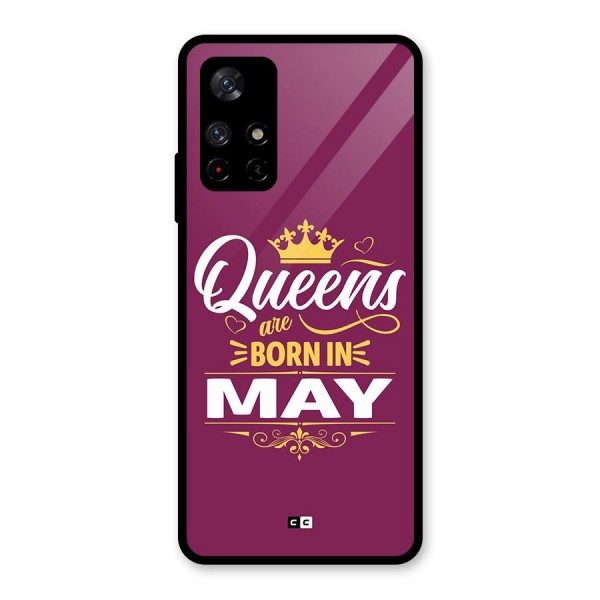 May Born Queens Glass Back Case for Redmi Note 11T 5G