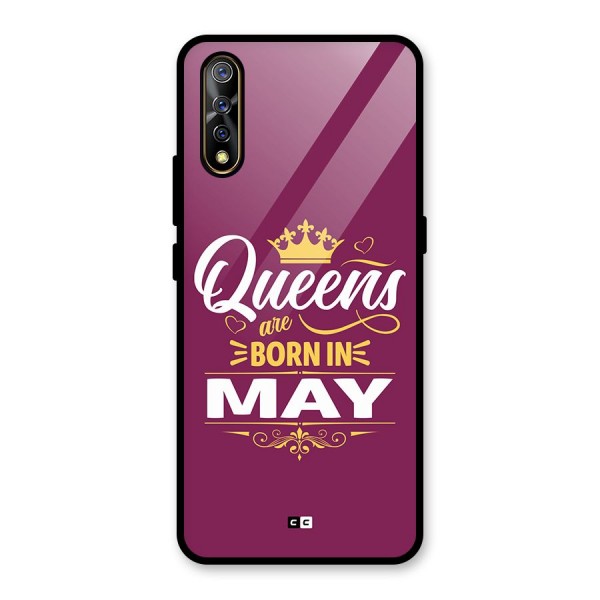 May Born Queens Glass Back Case for Vivo S1