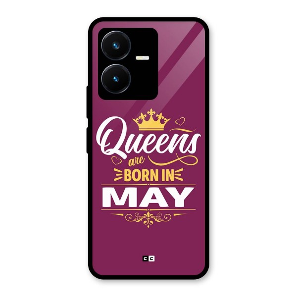 May Born Queens Glass Back Case for Vivo Y22