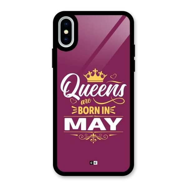 May Born Queens Glass Back Case for iPhone X